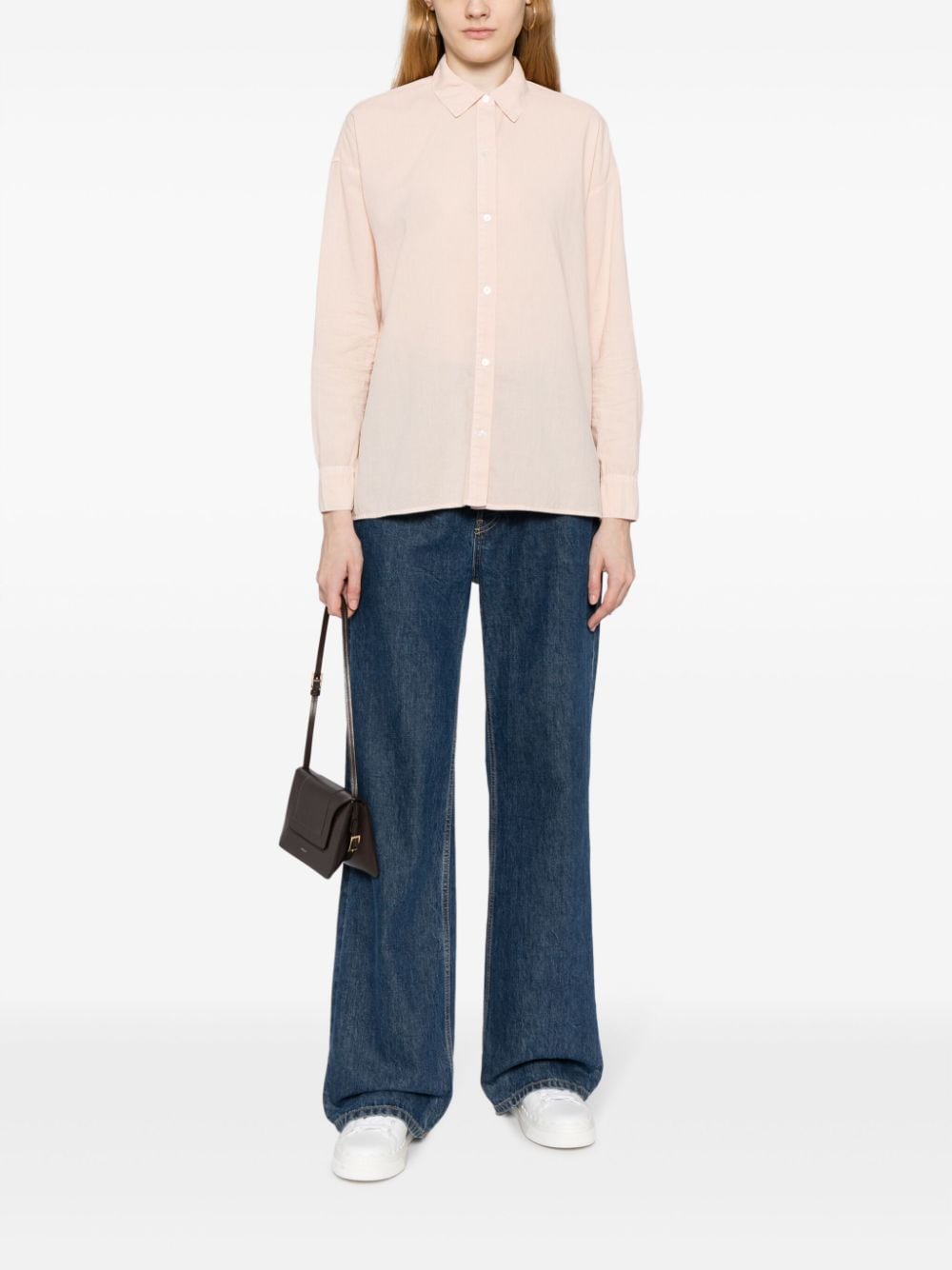 James Perse spread-collar poplin shirt - Roze