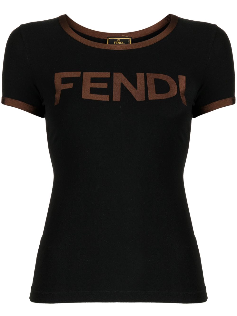 Pre-owned Fendi 1990-2000s Logo-print Jersey T-shirt In Black