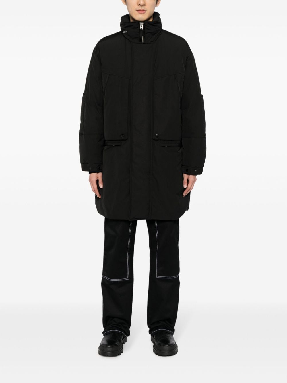 STUDIO TOMBOY hooded funnel-neck padded coat - Zwart