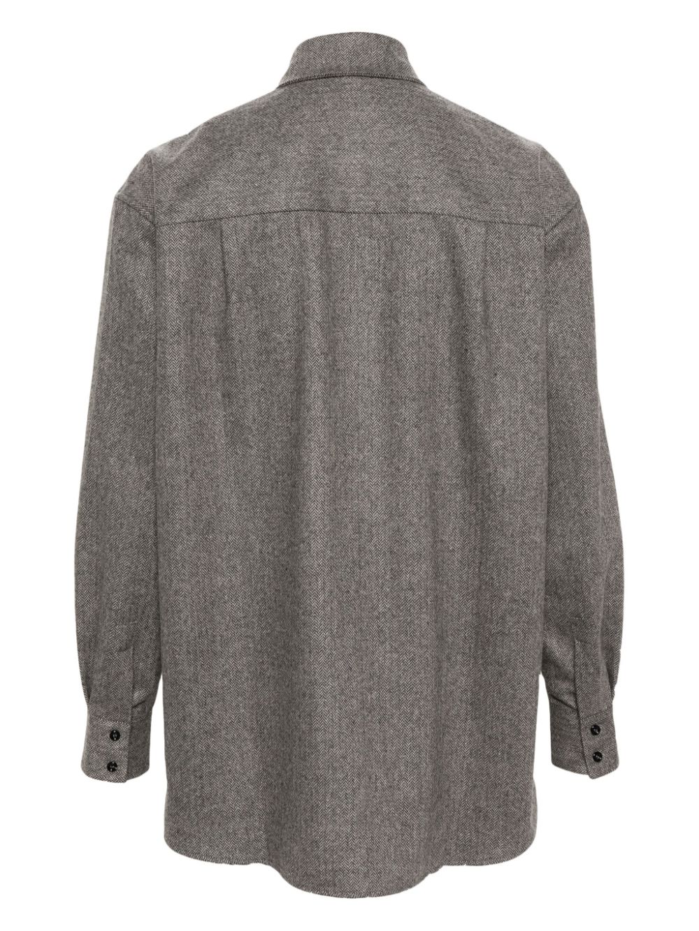 Shop Winnie Ny Herringbone-pattern Mélange Shirt In Grey