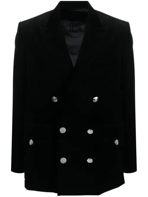 Blazer côtelé à boutonnière croisée - Balmain - Modalova