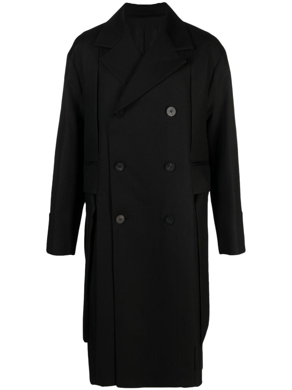 Wooyoungmi Double-breasted Wool Coat In Black