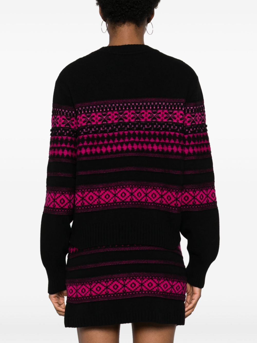 Shop Sonia Rykiel Fair-isle Intarsia-knit Jumper In Black