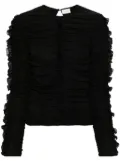 Magda Butrym ruched silk-blend top - Black