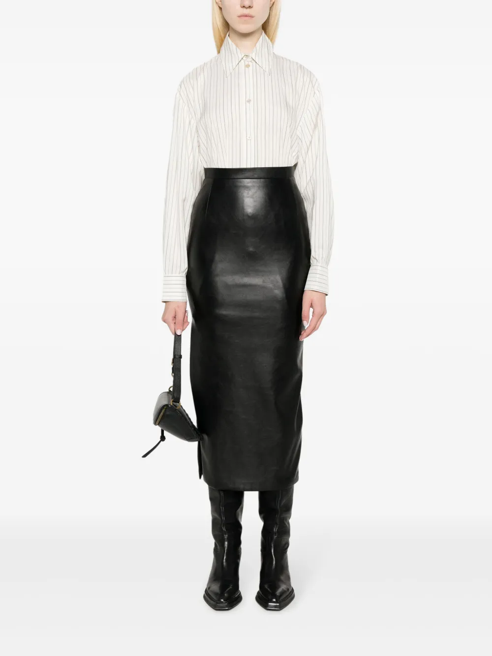 ISABEL MARANT striped silk blend shirt - Wit