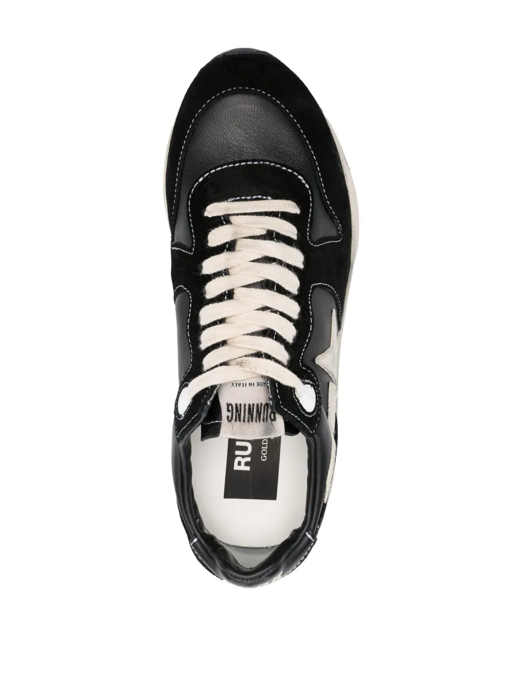 Shop Golden Goose Running Sole Panelled Sneakers In Black