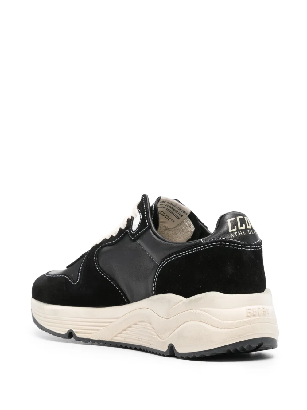 Shop Golden Goose Running Sole Panelled Sneakers In Black