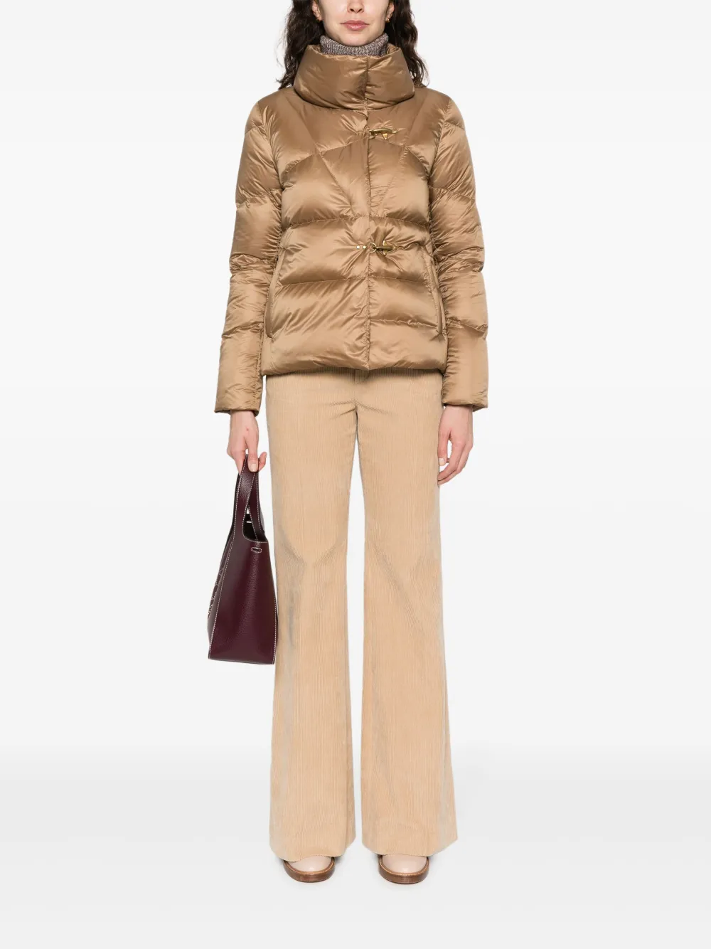 Fay metallic toggle-fastening padded jacket - Bruin
