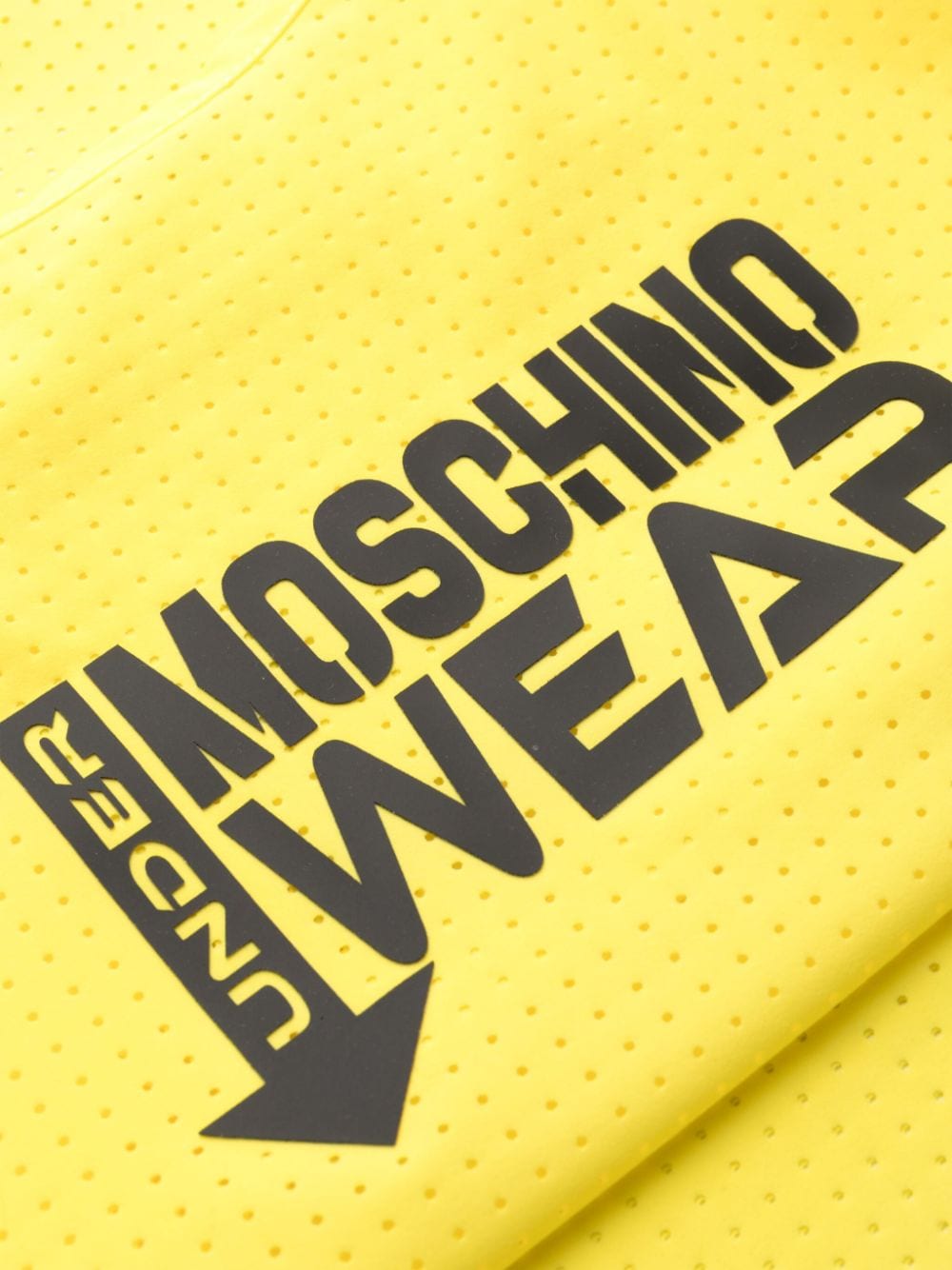 Shop Moschino Logo-appliqué Mesh Tank Top In Yellow