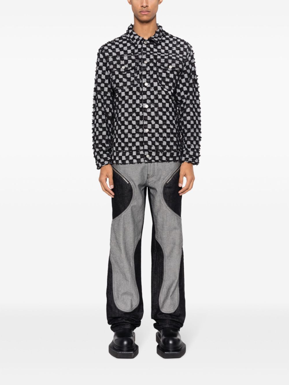 Pleasures Curfew checkered shirt jacket - Zwart