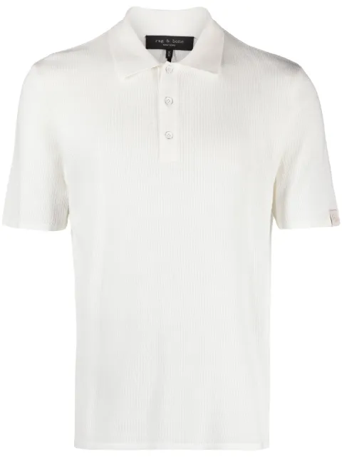 rag & bone Harvey ribbed-knit polo shirt