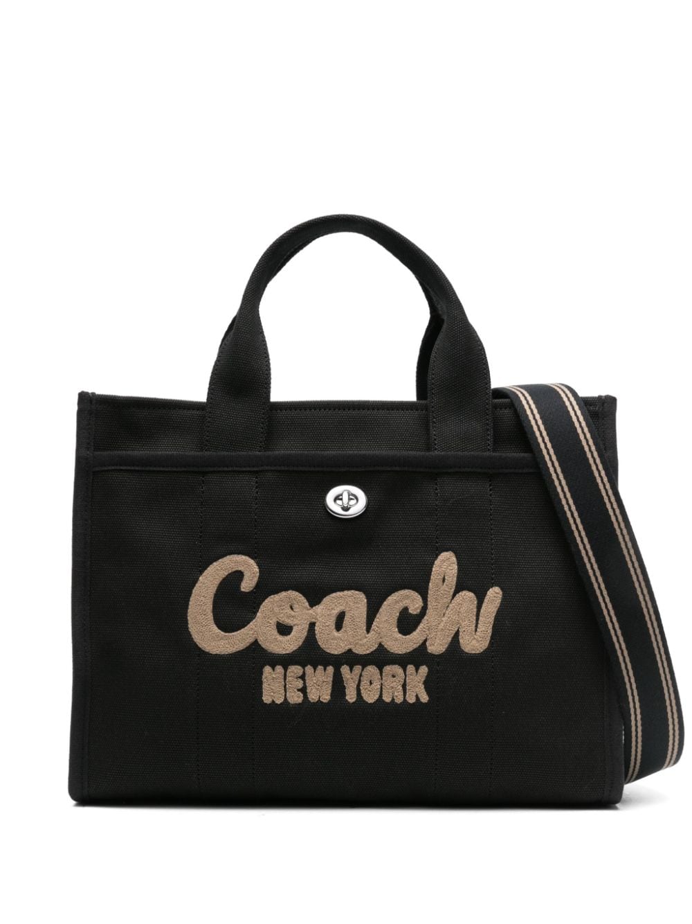 Coach Field Logo-appliqué Tote Bag In Black