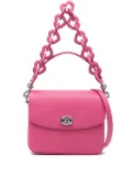 Coach logo-plaque leather shoulder bag - Pink