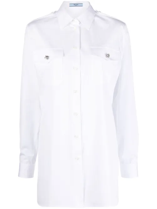 Chemise à boutons en cristal - Prada - Modalova