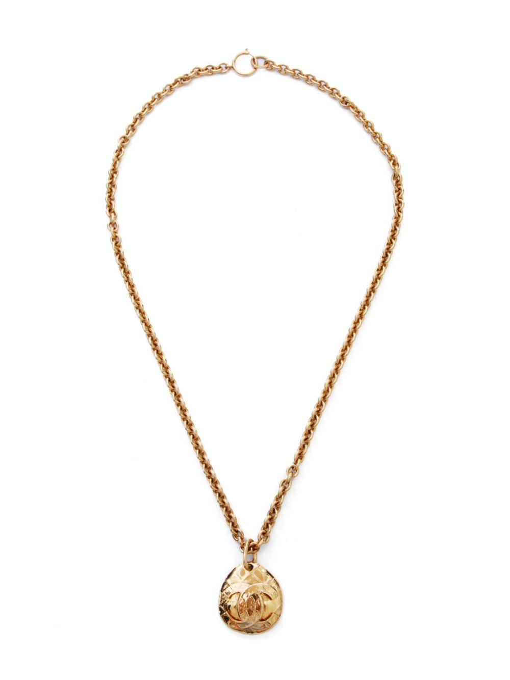 CHANEL Pre-Owned 1994 diamond-quilted CC necklace - Goud