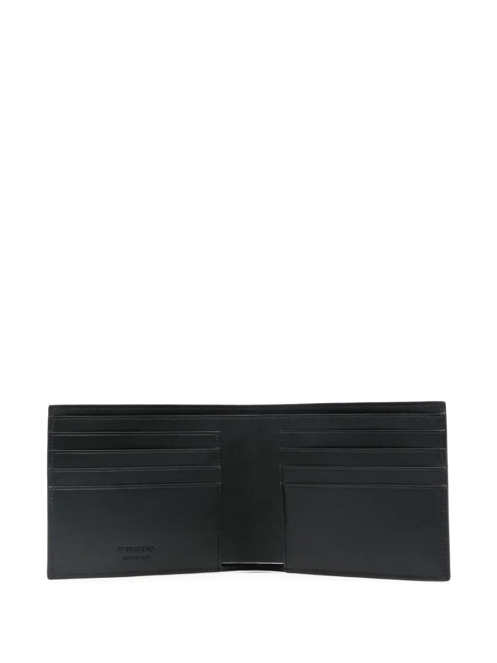 Shop Ferragamo Debossed-logo Leather Wallet In Black