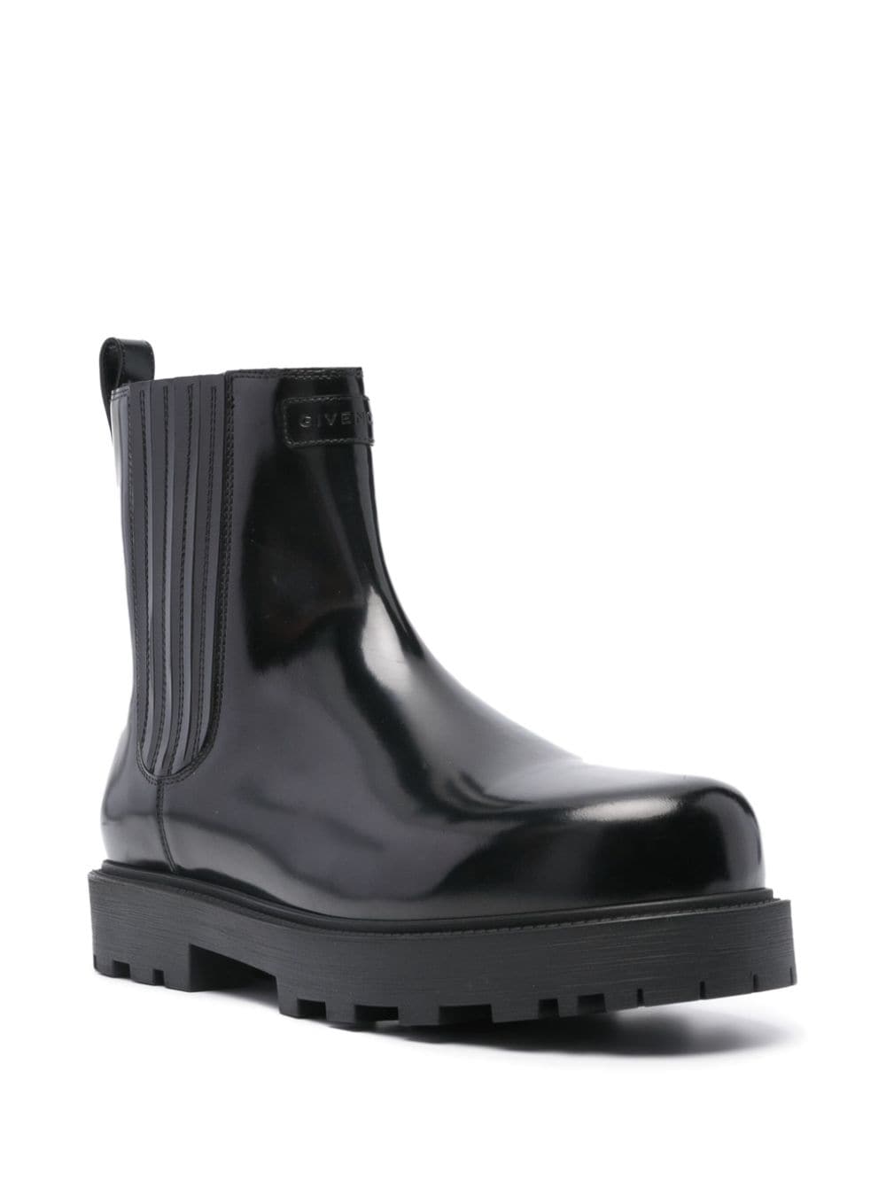 Shop Givenchy Patent Leather Chelsea Boots In Black