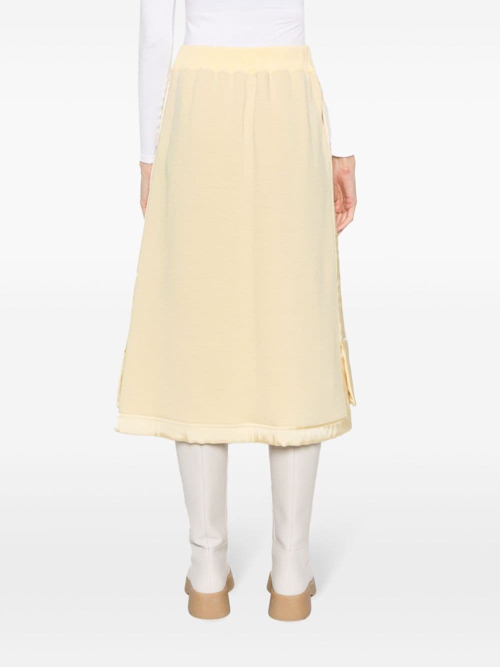 Shop Jil Sander Virgin Wool-blend Midi Skirt In Yellow