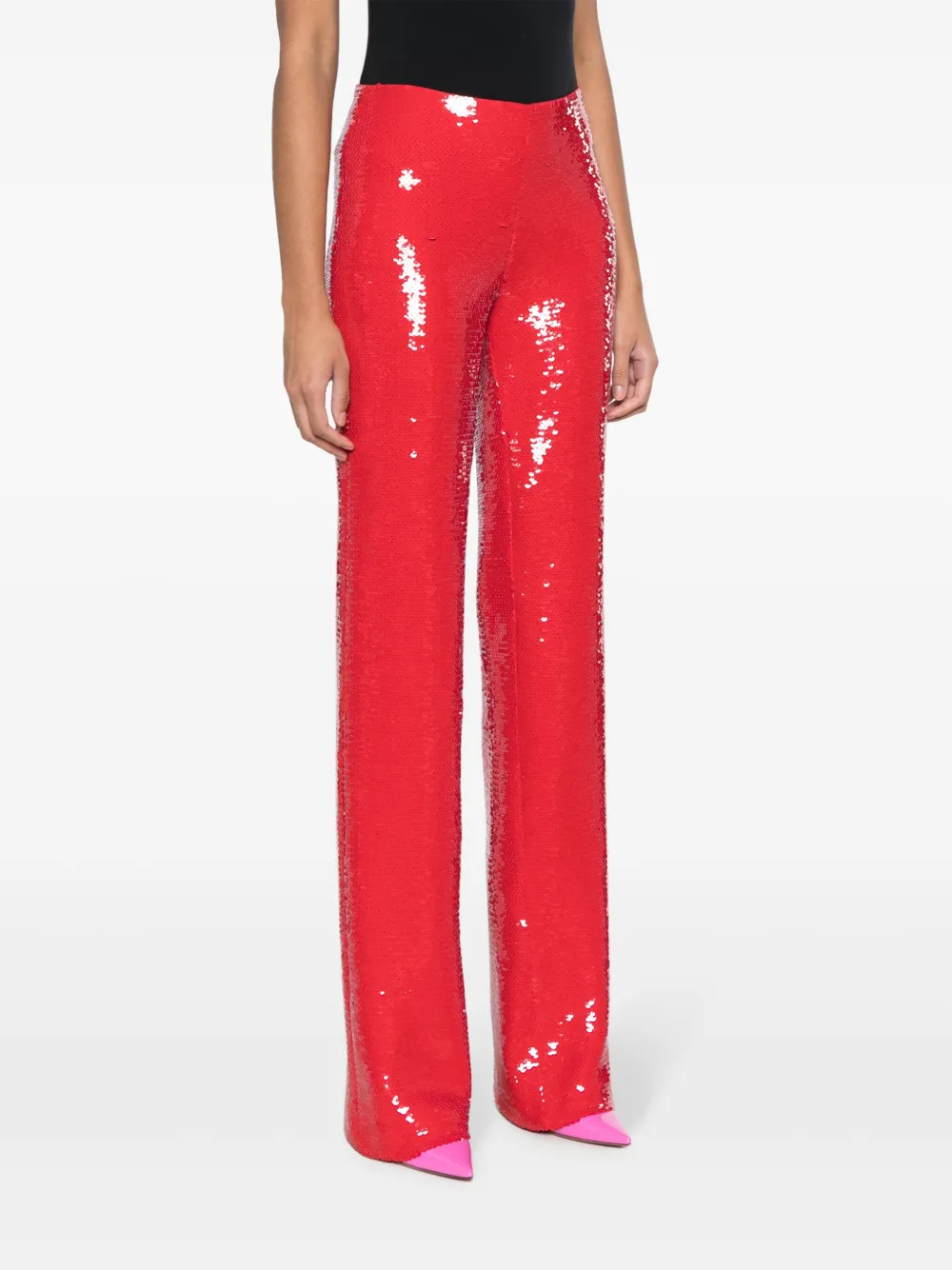  Nuè Jade Sequined Trousers - Red 