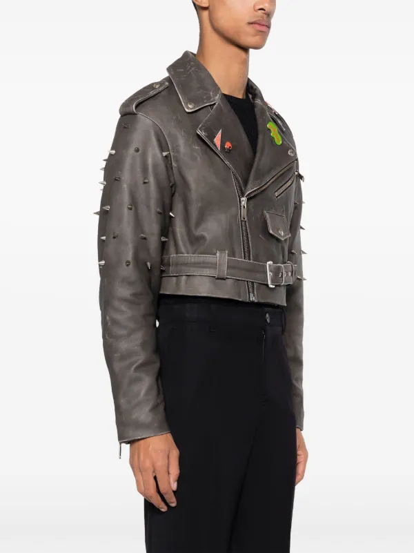 Studded leather moto on sale jacket