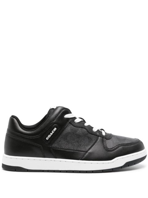Coach logo-debossed panelled leather sneakers