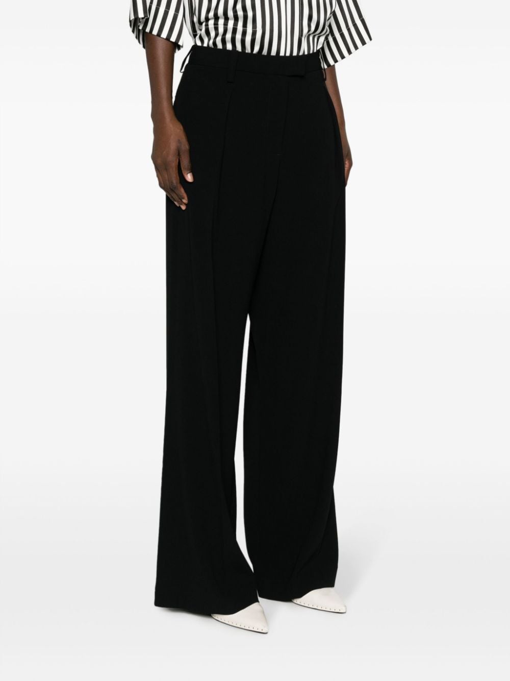 Shop Rag & Bone Bennett Wide-leg Crepe Trousers In Black