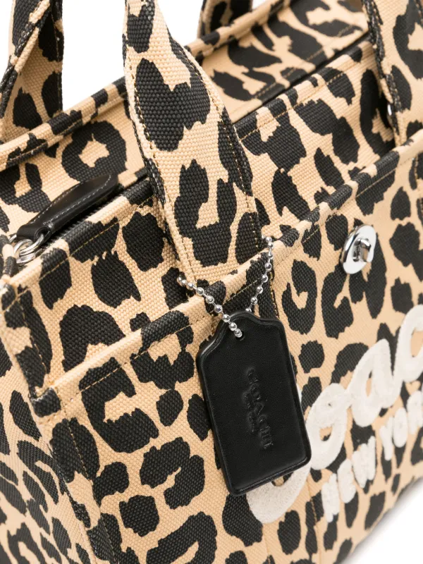 Leopard print coach sale tote