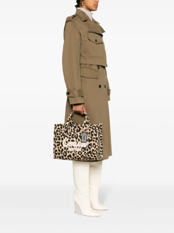 Coach leopard print Canvas Tote Bag Farfetch