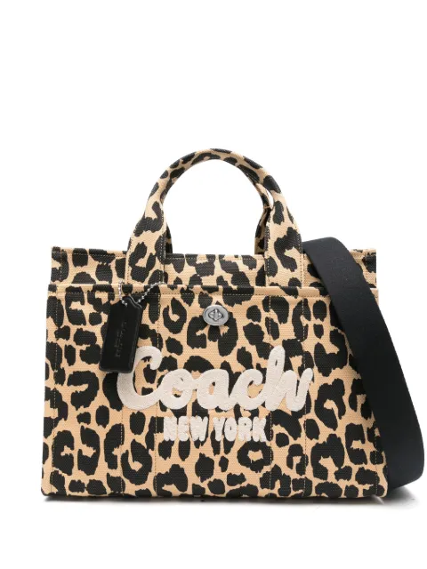 Coach leopard-print canvas tote bag