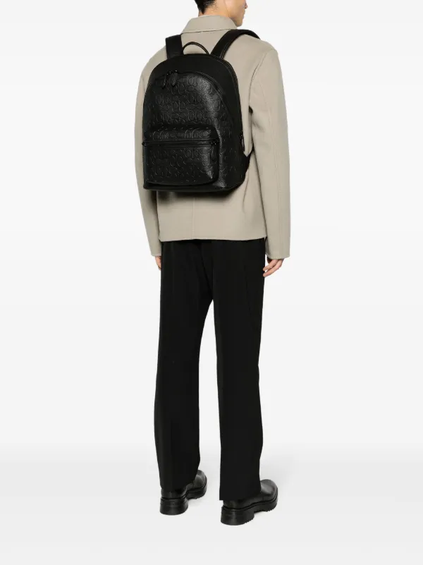 Mens coach leather backpack deals