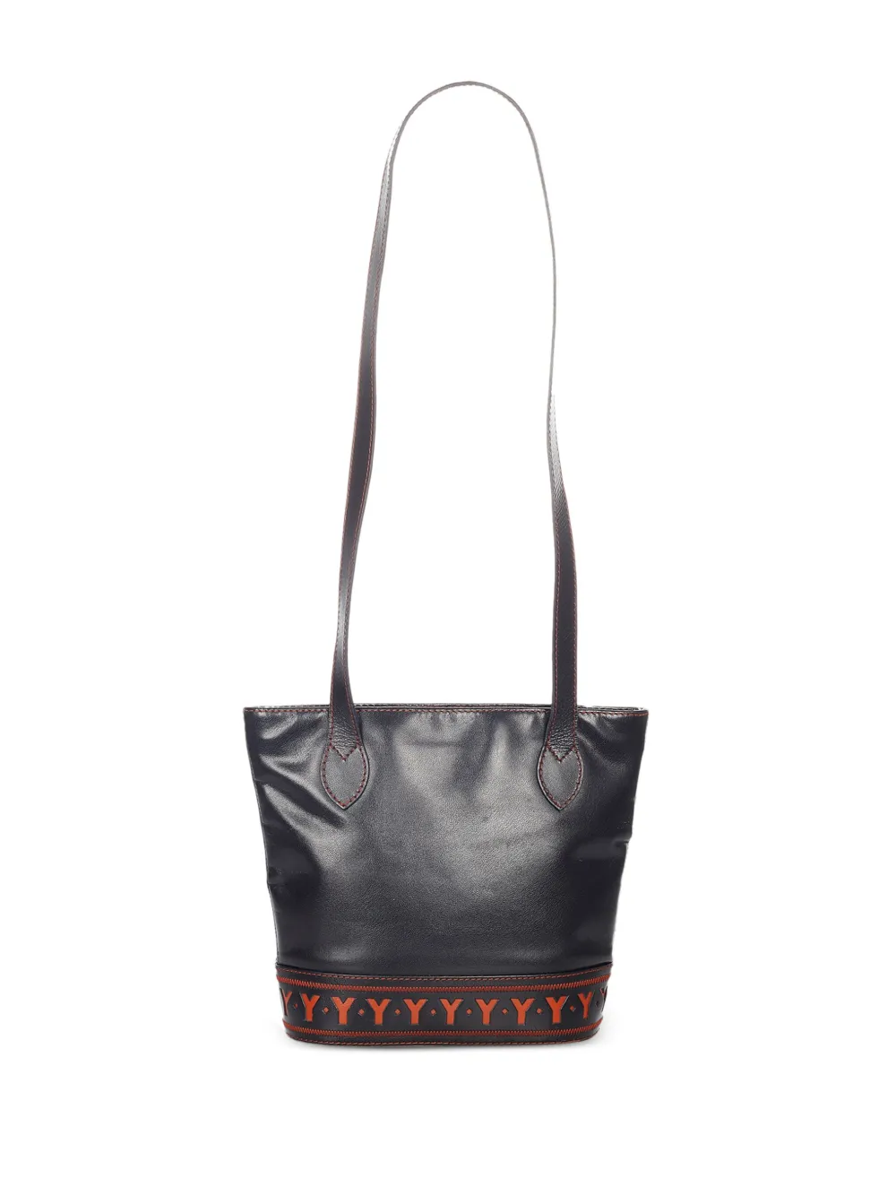 Saint Laurent Pre-Owned monogram-trim shoulder bag - Zwart