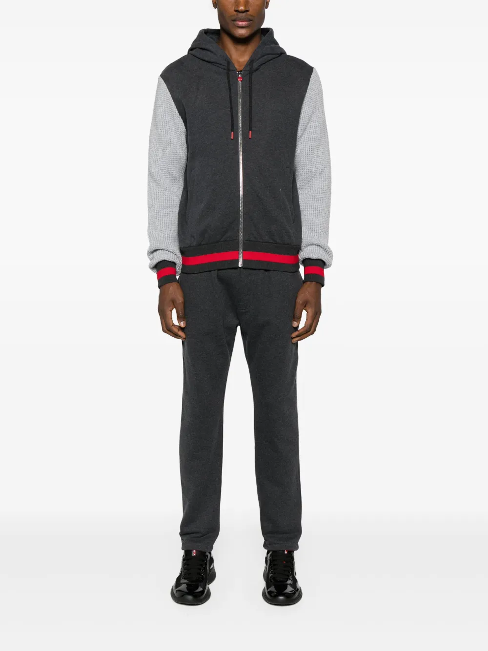 Kiton panelled drawstring-hooded tracksuit - Grijs