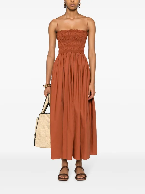 Matteau Shirred Organic Cotton Maxi Dress Farfetch