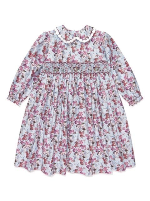 Sarah Louise floral-print smocked dress