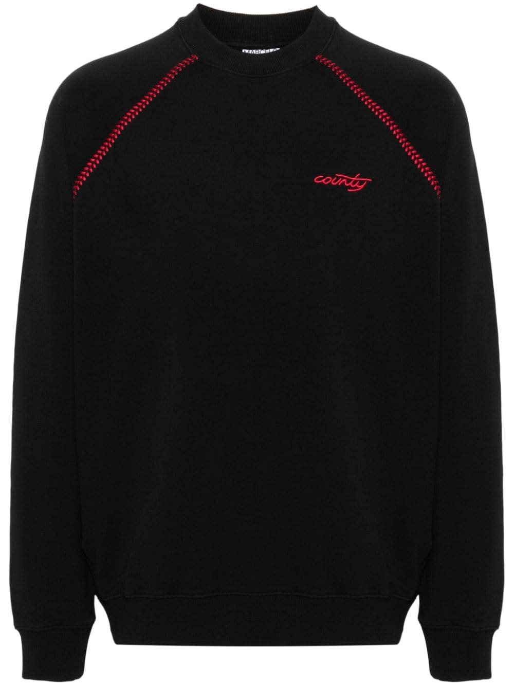 Marcelo Burlon County Of Milan Logo-embroidered Cotton Sweatshirt In Black