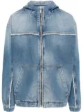 Marcelo Burlon County of Milan fringed denim hooded jacket - Blue