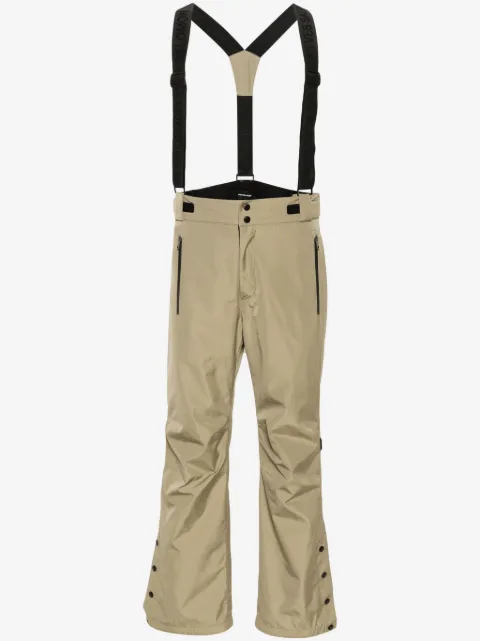 Yves Salomon logo-print strap straight-leg trousers 