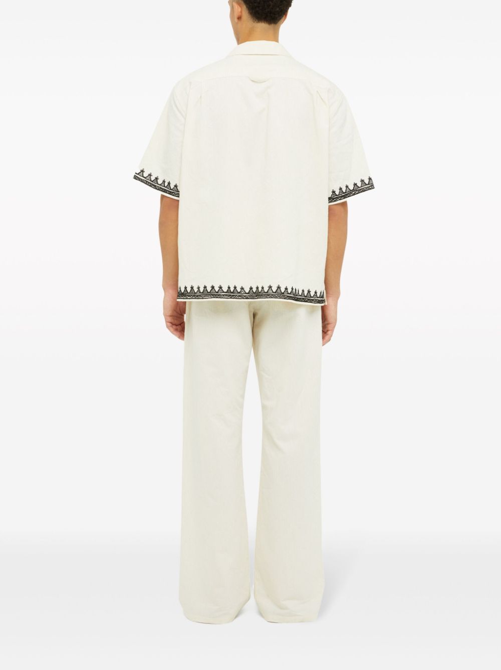 Shop Alanui Akasha Embroidered-edge Shirt In Neutrals