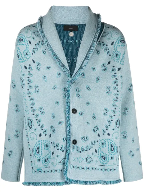 Alanui bandana-jacquard cashmere cardigan