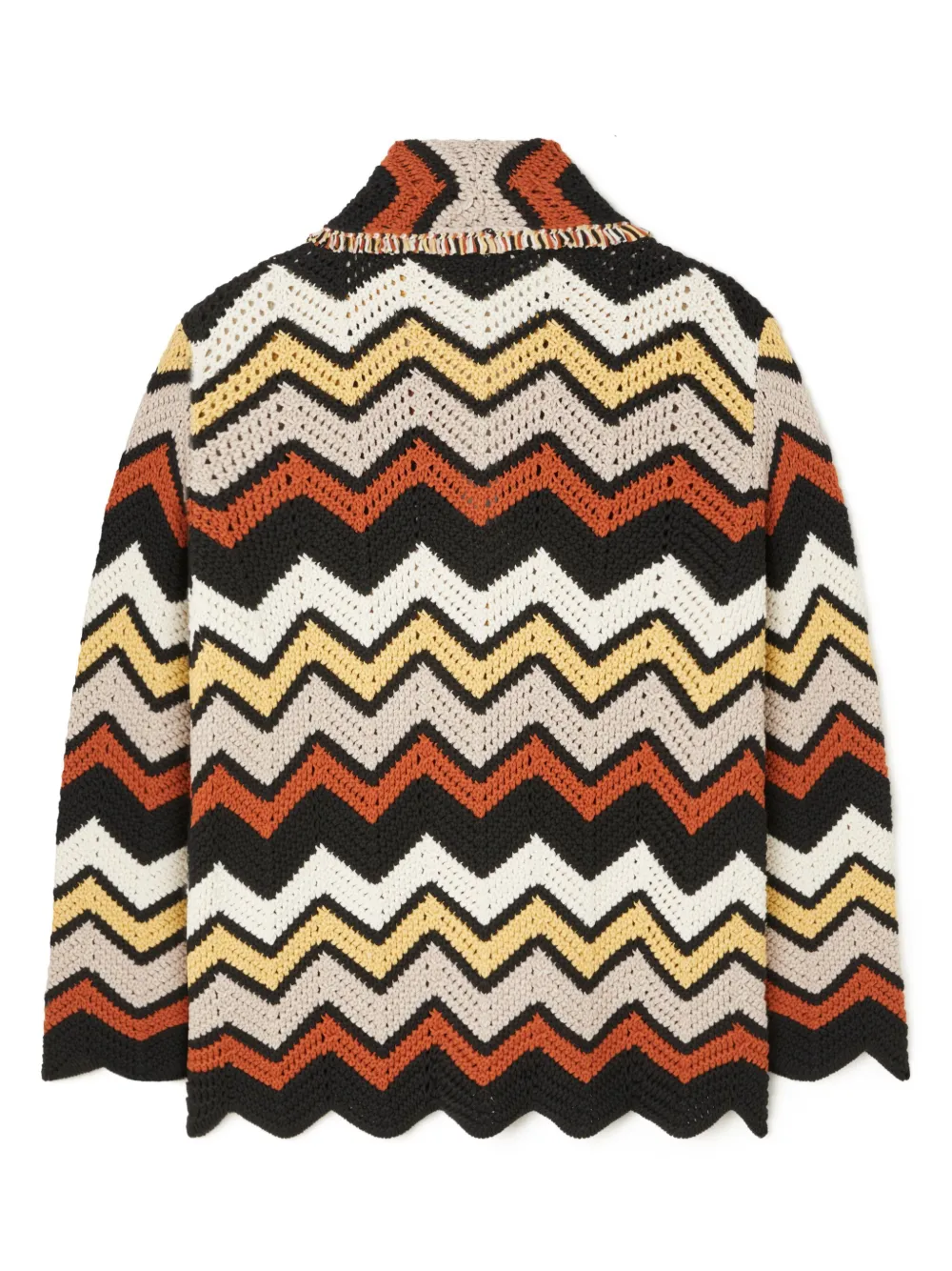 Kaleidoscopic Chevron-Print Cardigan