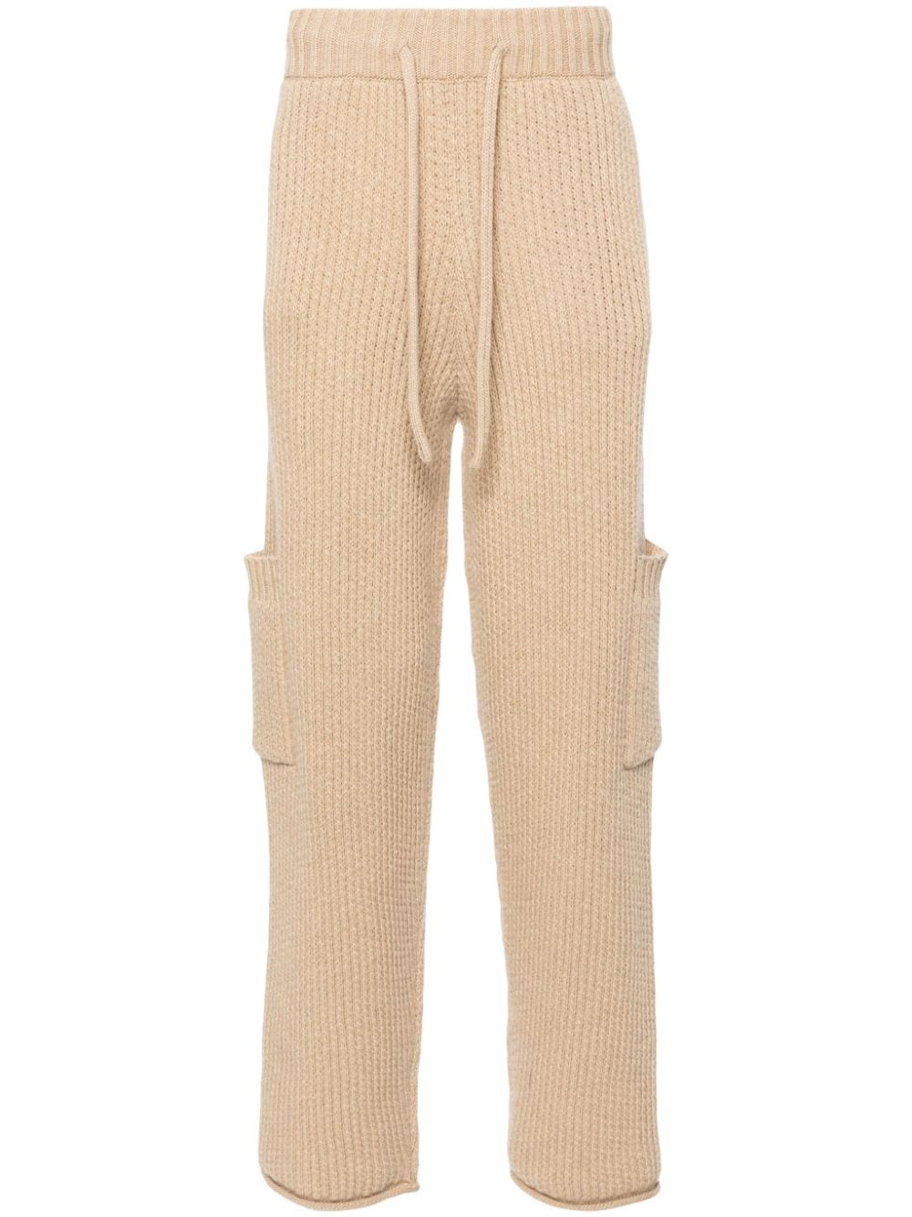 Alanui Finest Ribbed Straight-leg Trousers In Neutrals