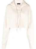 Alanui Akasha cropped cotton hoodie - Neutrals