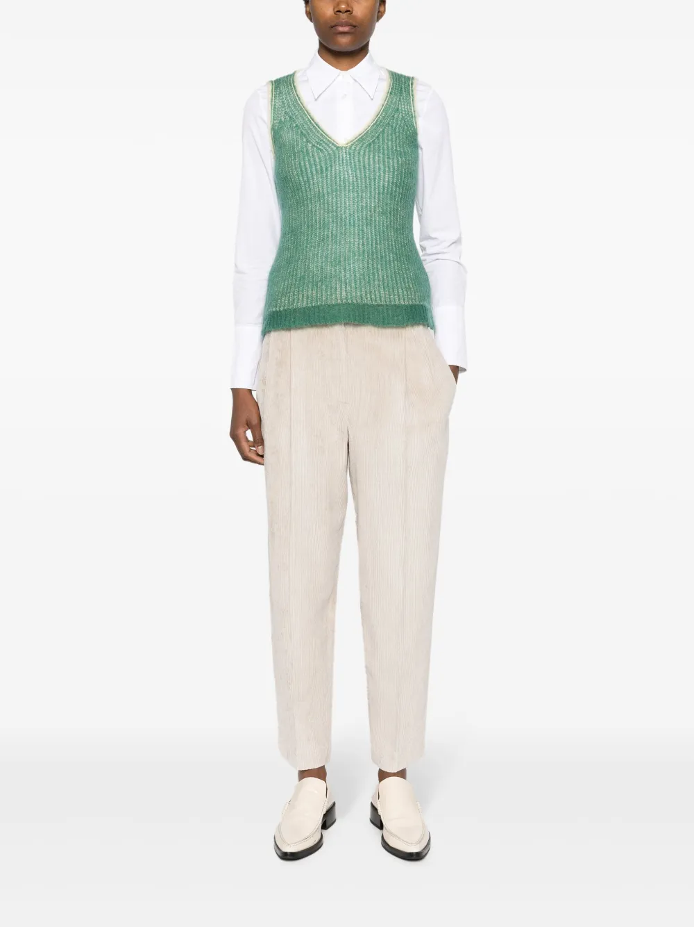 Brunello Cucinelli corduroy tapered trousers - Beige