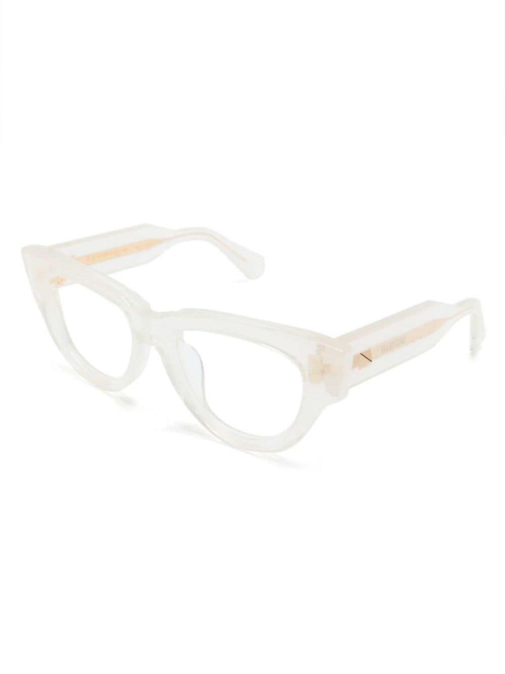 Shop Valentino V Essential Iii Cat-eye Glasses In White