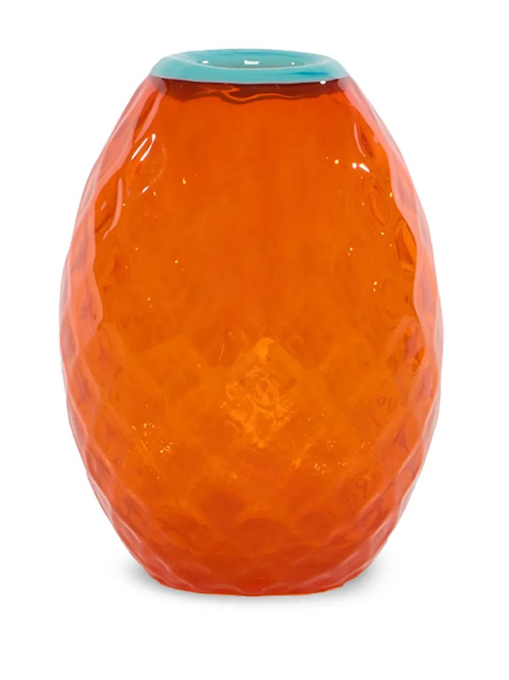 La Doublej Baby Egg Faceted Vase (set Of Four) In Orange