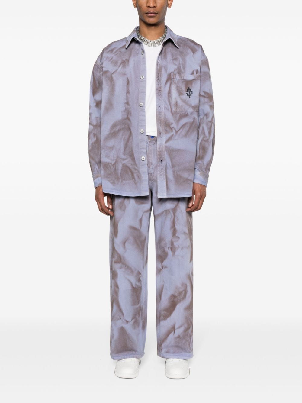 Marcelo Burlon County of Milan Overhemd met tie-dye print Blauw