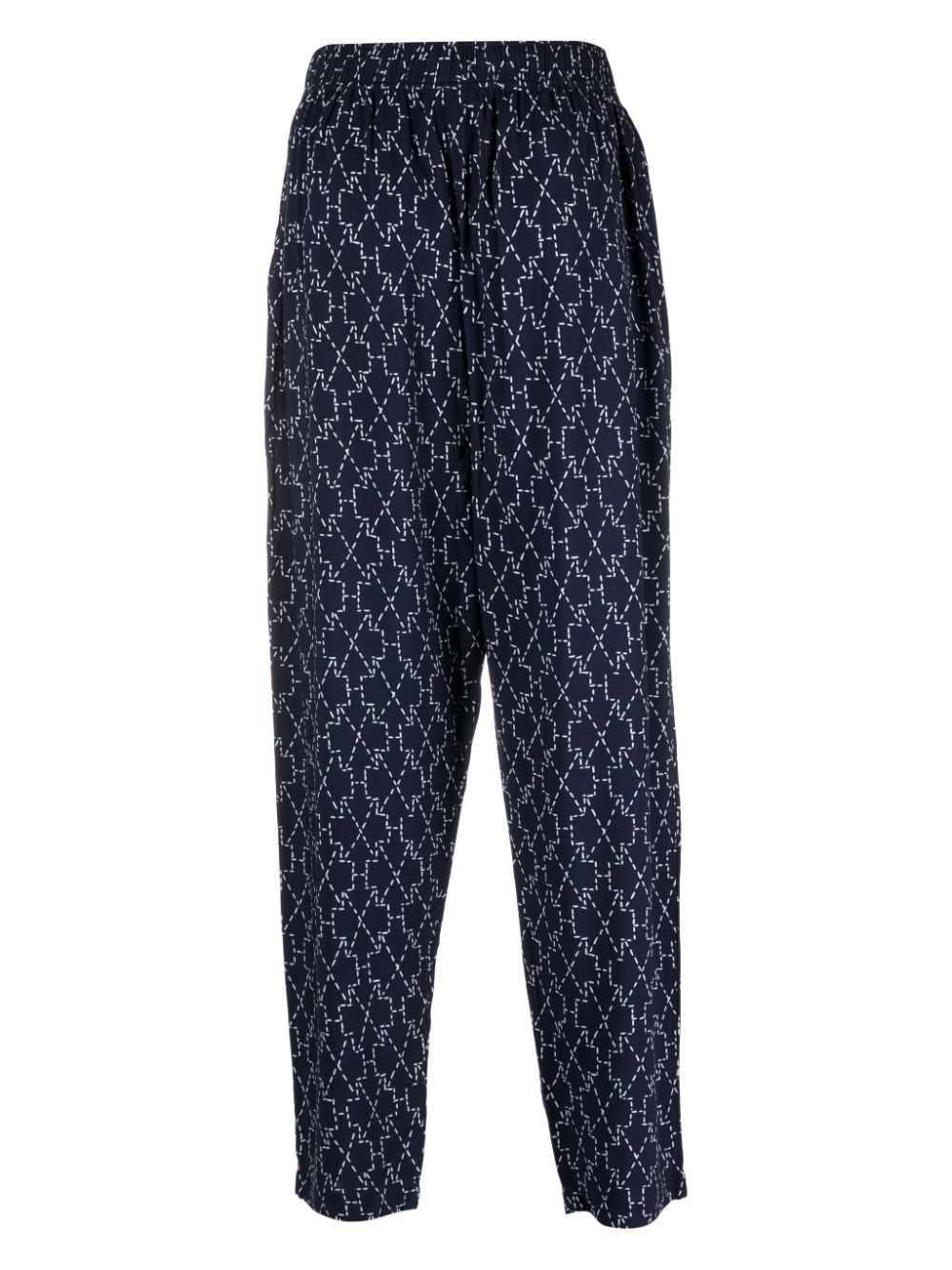 Shop Marcelo Burlon County Of Milan Stitch Cross-print Pajama Trousers In Blue