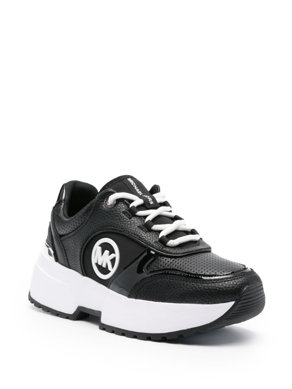 Shop Michael Michael Kors Percy Logo-lettering Sneakers In Black