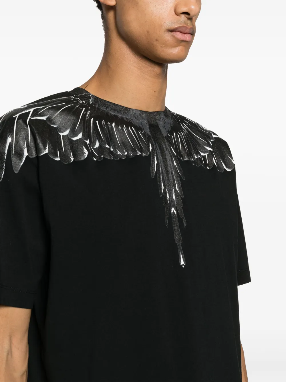 Shop Marcelo Burlon County Of Milan Icon Wings Cotton T-shirt In Schwarz