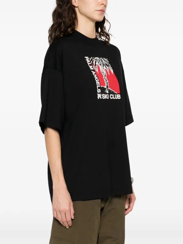 Palm Angels Ski Club Cotton T-shirt | Black | FARFETCH